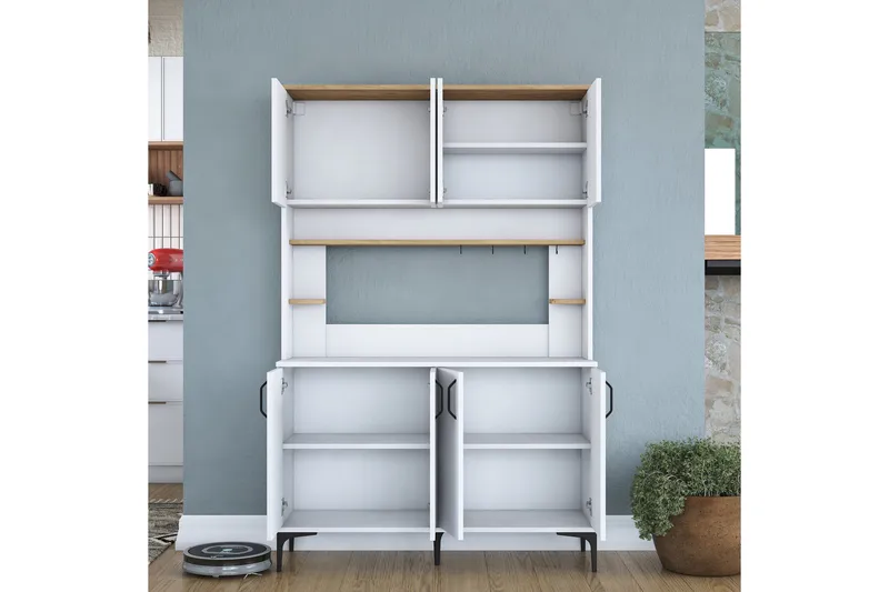 Eligius Högskåp - Vit/Valnöt - Förvaring - Skåp - Förvaringsskåp