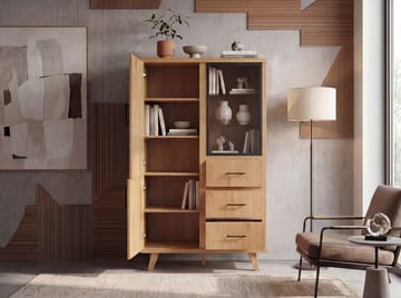 Elvik Högskåp 188 cm i MDF med dörrar och lådor - ekdekor - Förvaring - Skåp - Vitrinskåp