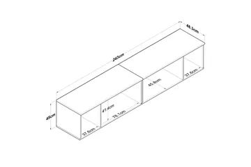 Ervon Väggskiva 243x243 cm - Valnöt/Vit - Förvaring - Skåp - Förvaringsskåp
