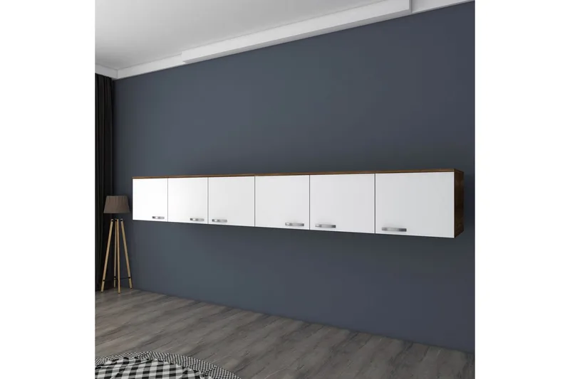 Ervon Väggskiva 243x243 cm - Valnöt/Vit - Förvaring - Skåp - Förvaringsskåp