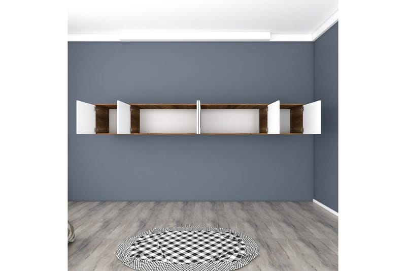 Ervon Väggskiva 243x243 cm - Valnöt/Vit - Förvaring - Skåp - Förvaringsskåp