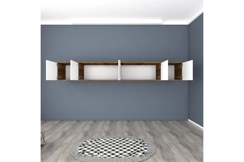 Ervon Väggskiva 243x243 cm - Valnöt/Vit - Förvaring - Skåp - Förvaringsskåp