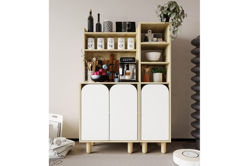 Estra Highboard - Beige/Vit - Förvaring - Skåp - Förvaringsskåp