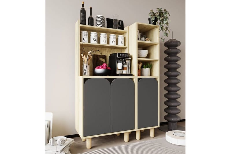 Estra Highboard - Brun/Antracit - Förvaring - Skåp - Förvaringsskåp