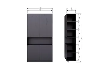 Arteksio Highboard 110 cm - Svart - Förvaring - Skåp - Förvaringsskåp