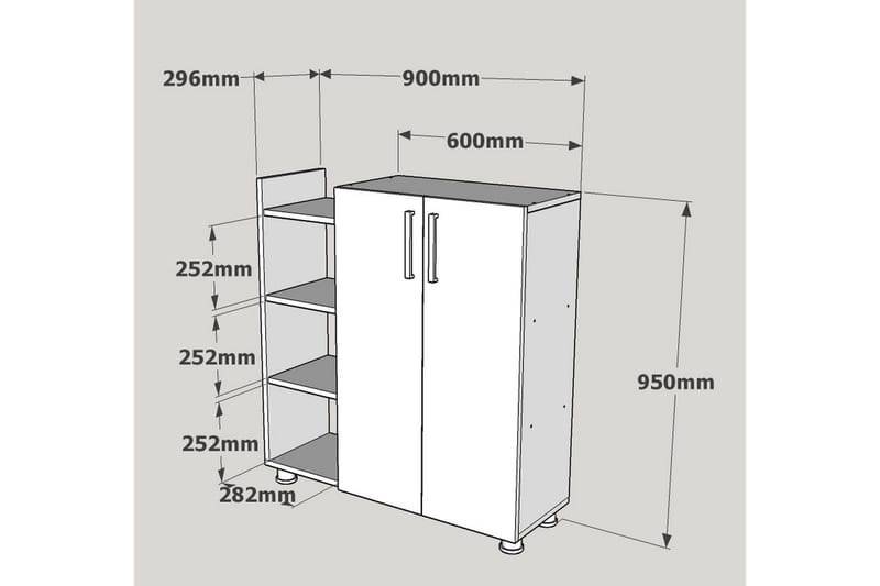 Asousa Skoskåp - Vit - Förvaring - Skåp - Förvaringsskåp