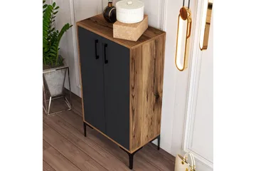 Babice Skoskåp 35x60 cm - Antracit/Valnöt - Förvaring - Skåp - Förvaringsskåp