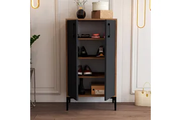 Babice Skoskåp 35x60 cm - Antracit/Valnöt - Förvaring - Skåp - Förvaringsskåp