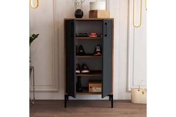 Babice Skoskåp 35x60 cm - Antracit/Valnöt - Förvaring - Skåp - F örvaringsskåp