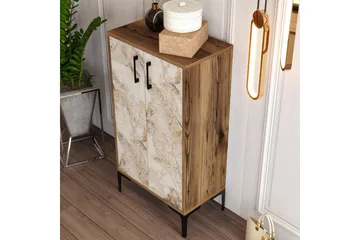 Babice Skoskåp 35x60 cm - Valnöt/Beige - Förvaring - Skåp - Förvaringsskåp