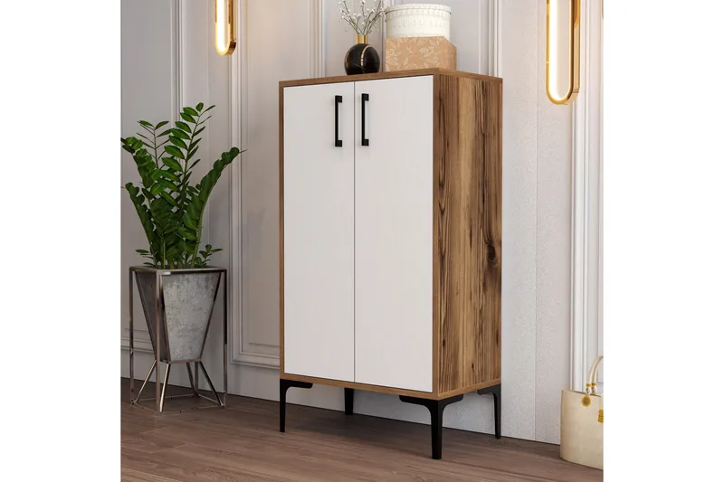 Babice Skoskåp 35x60 cm - Valnöt/Vit - Förvaring - Skåp - Förvaringsskåp