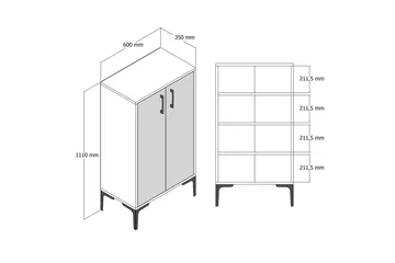 Babice Skoskåp 35x60 cm - Vit - Förvaring - Skåp - Förvaringsskåp