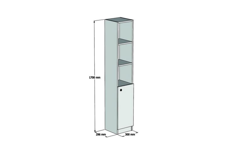 Badrumsskåp Dukart 170 cm - Blå - Förvaring - Skåp - Förvaringsskåp