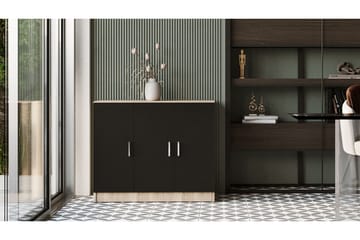 Barrock Highboard 38x89 cm - Natur/Svart - Förvaring - Skåp - Förvaringsskåp