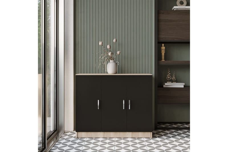 Barrock Highboard 38x89 cm - Natur/Svart - Förvaring - Skåp - Förvaringsskåp