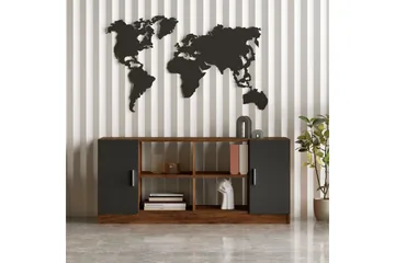Barrock Highboard 46x140 cm - Teak/Antracit - Förvaring - Skåp - Förvaringsskåp