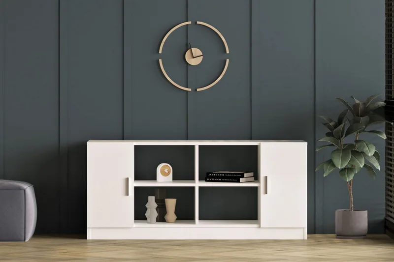 Barrock Highboard 46x140 cm - Vit - Förvaring - Skåp - Förvaringsskåp