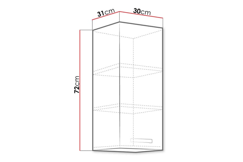 Bianco Väggskåp 30x31x71,5 cm - Vit - Förvaring - Skåp - Förvaringsskåp