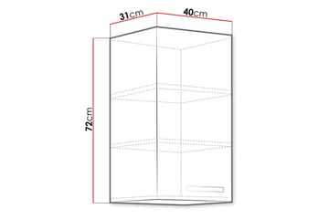 Bianco Väggskåp 40x31x71,5 cm - Vit - Förvaring - Skåp - Förvaringsskåp