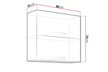 Bianco Väggskåp 80x31x71,5 cm - Svart/Grå/Vit - Förvaring - Skåp - Förvaringsskåp