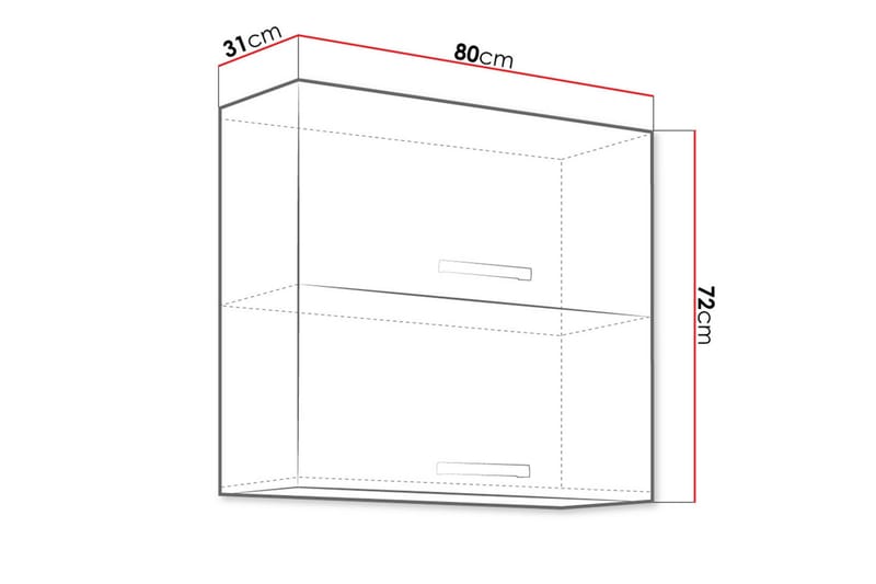 Bianco Väggskåp 80x31x71,5 cm - Svart/Grå/Vit - Förvaring - Skåp - Förvaringsskåp