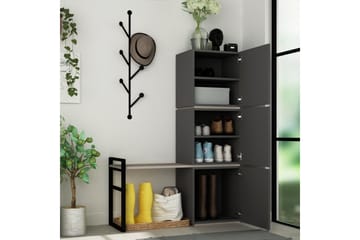 Bodsjö Skoskåp 109 cm - Grå/Brun - Förvaring - Skåp - Förvaringsskåp