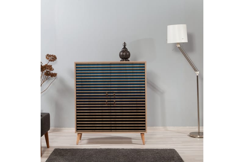 Brokind Förvaringsskåp 111 cm - Brun/Blå - Förvaring - Skåp - Förvaringsskåp