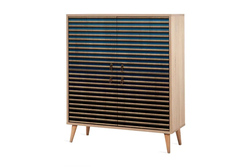 Brokind Förvaringsskåp 111 cm, Brun/Blå