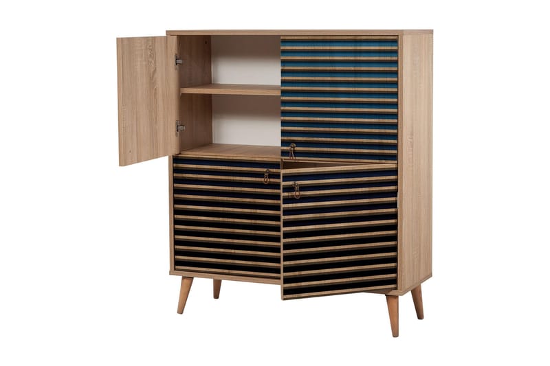 Brokind Förvaringsskåp 111 cm - Brun/Blå - Förvaring - Skåp - Förvaringsskåp