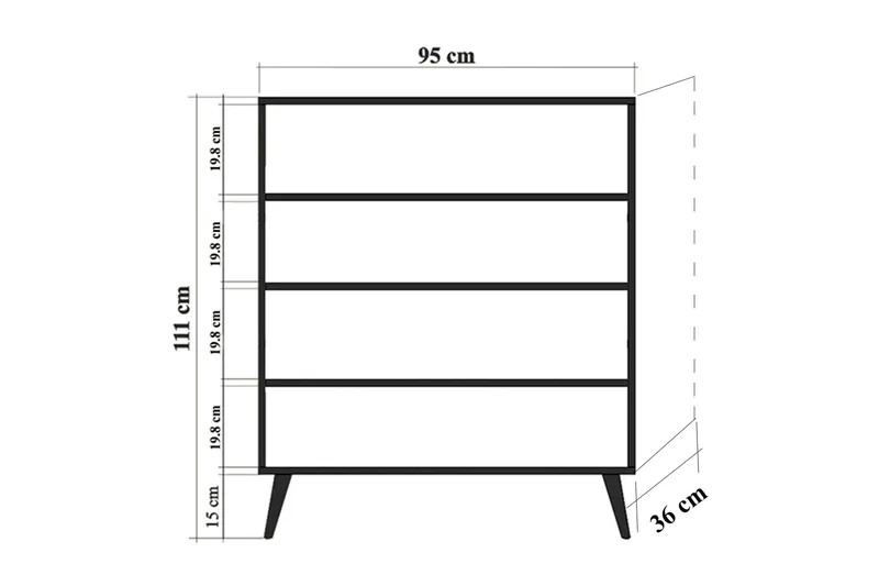 Brokind Förvaringsskåp 111 cm - Brun/Flerfärgad - Förvaring - Skåp - Förvaringsskåp