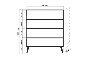 Brokind Förvaringsskåp 111 cm - Ljusbrun - Förvaring - Skåp - Förvaringsskåp