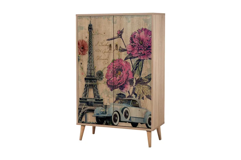 Brokind Förvaringsskåp 80 cm, Brun/Flerfärgad/Svart