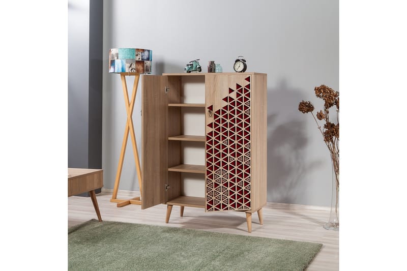Brokind Förvaringsskåp 80 cm - Brun/Röd - Förvaring - Skåp - Förvaringsskåp
