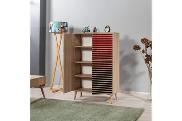 Brokind Förvaringsskåp 80 cm - Brun/Svart/Röd - Förvaring - Skåp - Förvaringsskåp