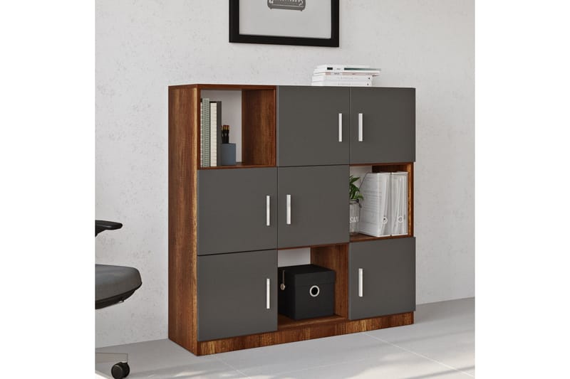 Celtigar Highboard 38x120 cm - Teak/Antracit - Förvaring - Skåp - Förvaringsskåp