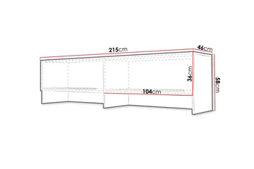Concept Pro Förvaringsskåp 215x46x58 cm White High gloss 215x46x58 - Förvaring - Skåp - Förvaringsskåp