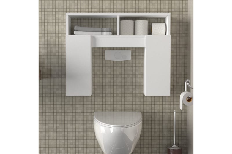 Dobles Badrumsskåp 76 cm - Vit - Förvaring - Badrumsförvaring - Badrumsskåp
