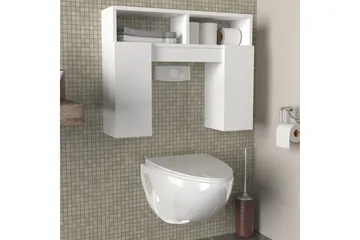 Dobles Badrumsskåp 76 cm - Vit - Förvaring - Badrumsförvaring - Badrumsskåp