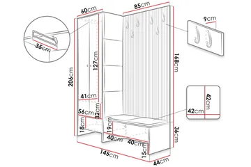 Dunvegan Highboard Grey - Förvaring - Skåp - Förvaringsskåp