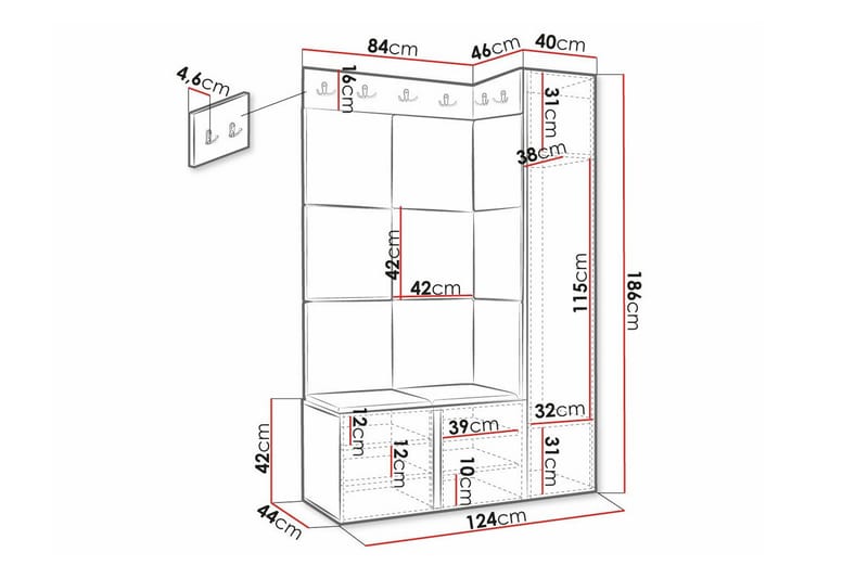 Dunvegan Highboard White - Förvaring - Skåp - Förvaringsskåp