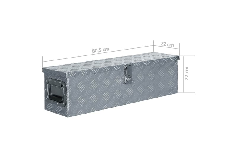 Förvaringslåda aluminium 80,5x22x22 cm silver - Silver - Deponeringsskåp - Förvaringsskåp