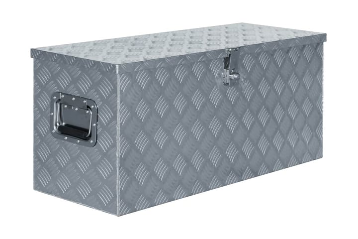 Förvaringslåda aluminium 90,5x35x40 cm silver - Silver - Deponeringsskåp - Förvaringsskåp