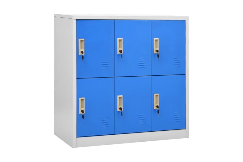 Förvaringsskåp 2 st ljusgrå och blå 90x45x92,5 cm stål - Grå - Förvaringsskåp - Klädskåp & omklädningsskåp