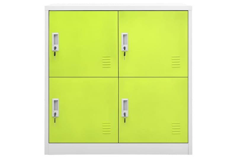Förvaringsskåp 2 st ljusgrå och grön 90x45x92,5 cm stål - Grå - Förvaringsskåp - Klädskåp & omklädningsskåp