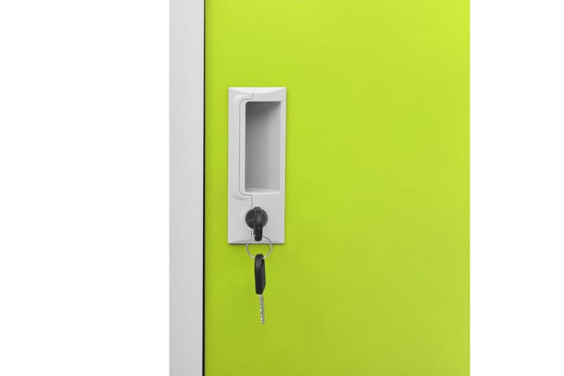 Förvaringsskåp 2 st ljusgrå och grön 90x45x92,5 cm stål - Grå - Förvaringsskåp - Klädskåp & omklädningsskåp