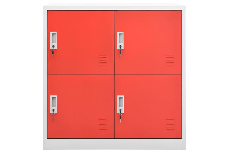 Förvaringsskåp 5 st ljusgrå och röd 90x45x92,5 cm stål - Grå - Förvaringsskåp - Klädskåp & omklädningsskåp