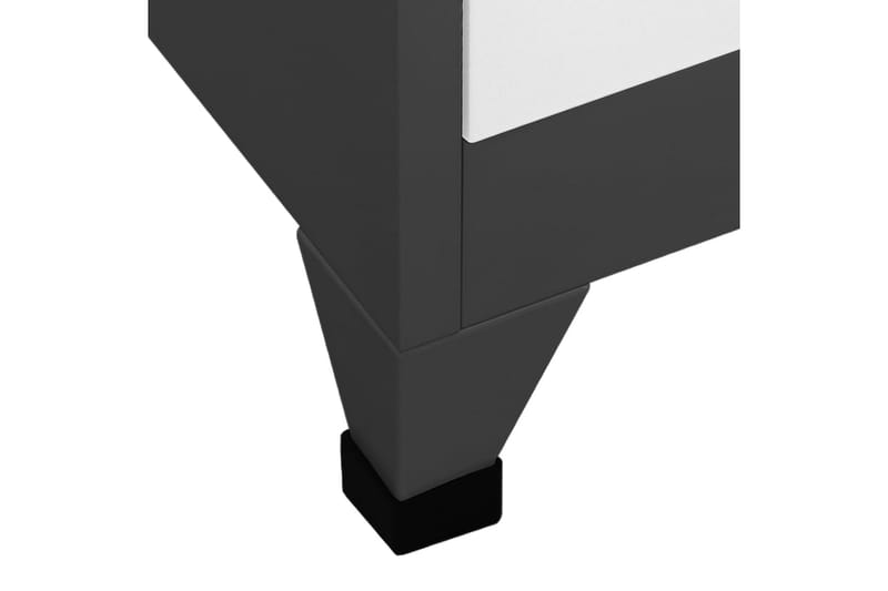 Förvaringsskåp antracit och vit 90x45x180 cm stål - Antracit - Förvaringsskåp - Klädskåp & omklädningsskåp
