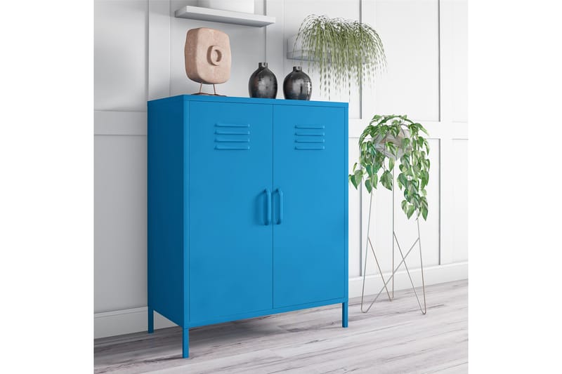 Förvaringsskåp Cache 80x40 cm 2 Dörrar Blå - Novogratz - Förvaring - Skåp - Förvaringsskåp
