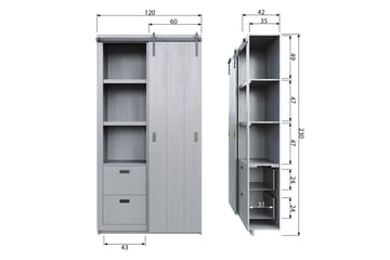 Förvaringsskåp Celiette 122 cm - Betonggrå - Förvaring - Skåp - Förvaringsskåp