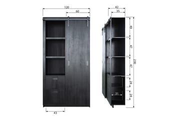 Förvaringsskåp Celiette 122 cm - Svart Tall - Förvaring - Skåp - Förvaringsskåp